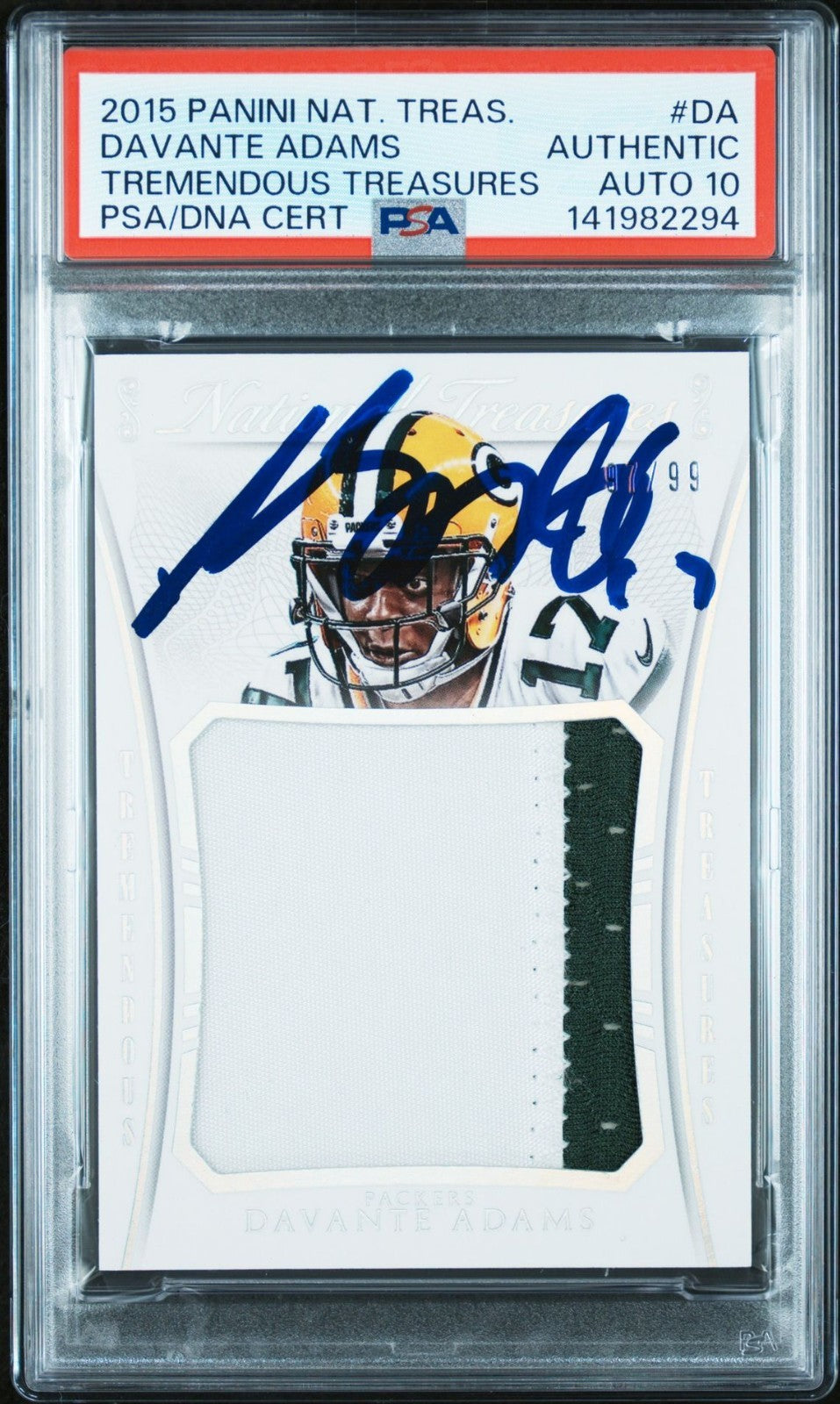 Davante Adams Signed 2015 National Treasures Tremendous Treasures PSA Auto 10