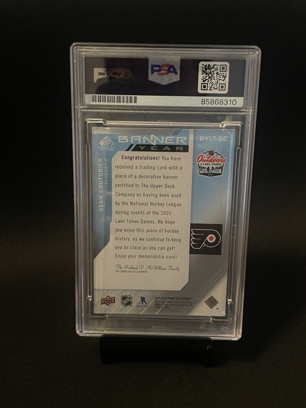 Sean Couturier Signed 2021 SP Game Used PSA Auto 10 #BYLTSC Banner Year Patch