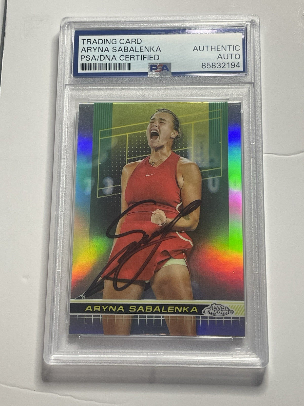 Aryna Sabalenka Signed 2024 Topps Chrome Refractor PSA/DNA #21