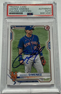 Andres Gimenez Signed 2021 Bowman RC PSA/DNA Encapsulated Indians Autographed