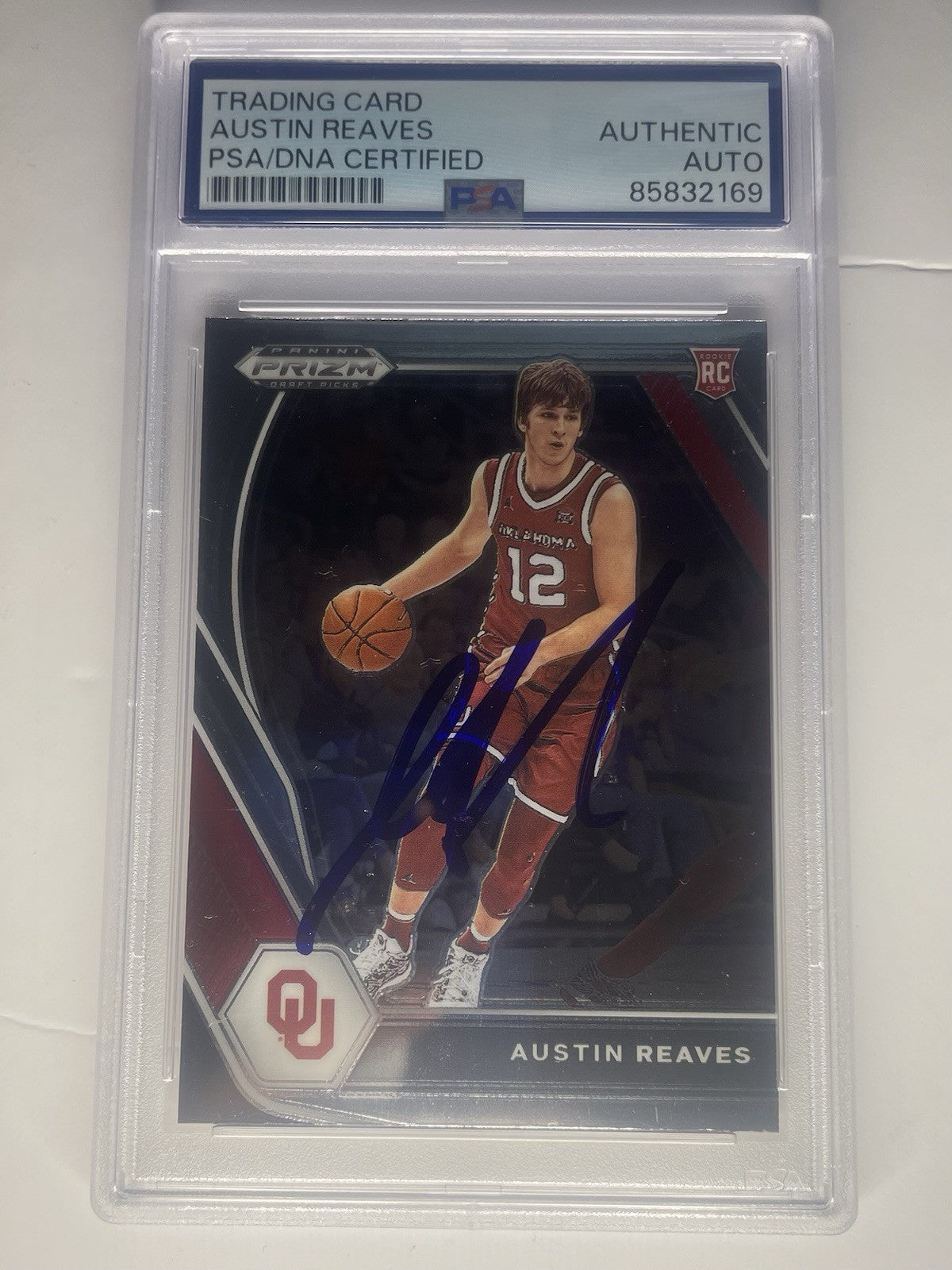 Austin Reaves Signed 2021 Prizm Draft Picks PSA/DNA #49 Autographed Sooners