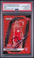 Zaccharie Risacher Signed 2024 Prizm Monopoly Ruby Wave PSA/DNA Auto 10 #27