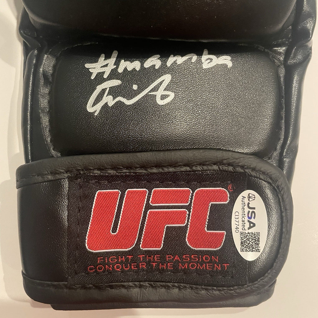 Themba Gorimbo Signed UFC Fight Glove JSA COA Autographed #mamba Inscription