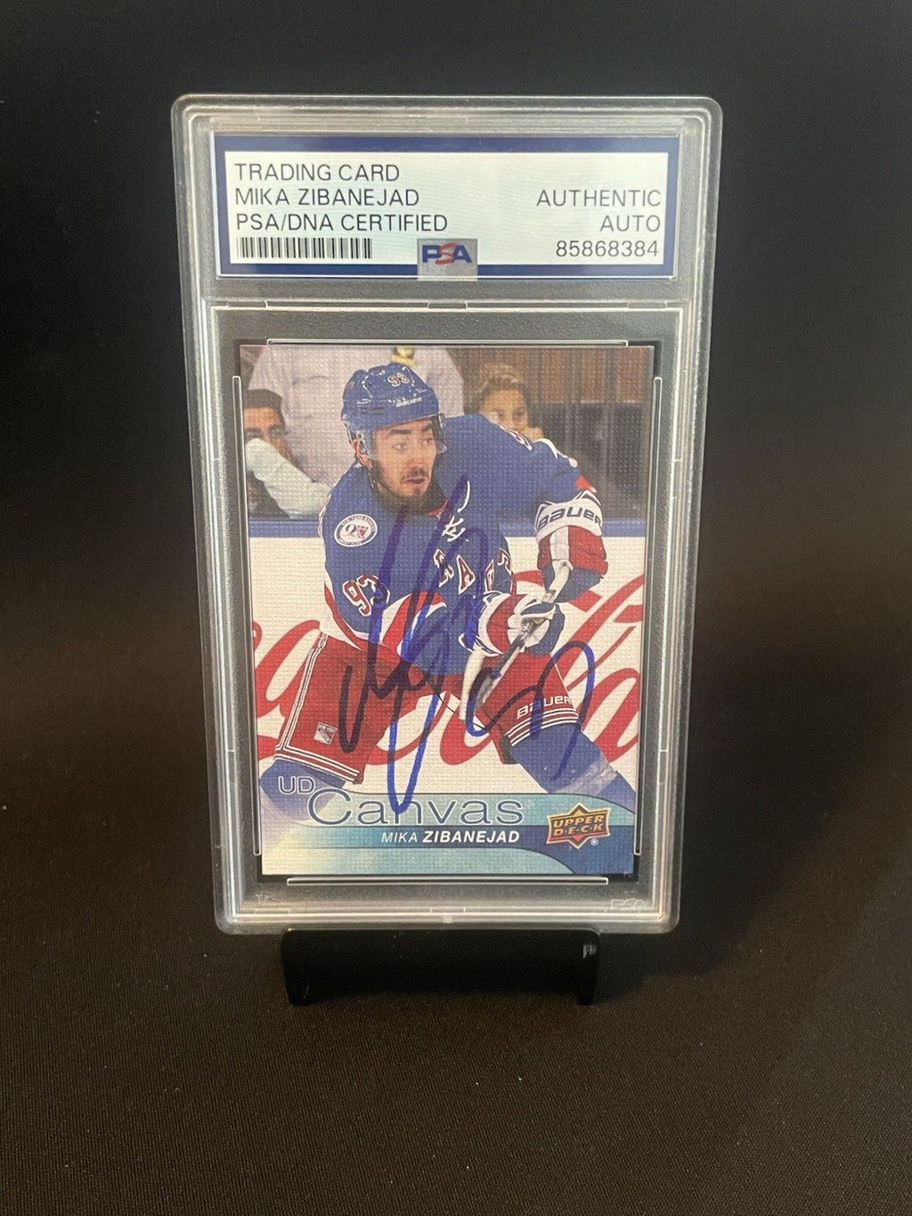 Mika Zibanejad Signed 2016 UD Canvas PSA/DNA #C177 Autographed New York Rangers