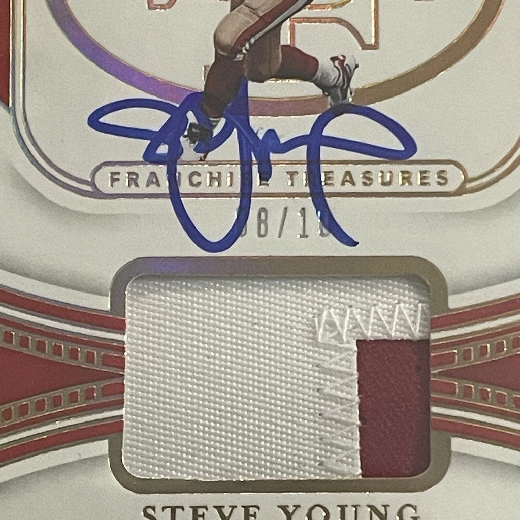 Steve Young Signed 2021 Panini National Treasures #FT-SY Card 8/10 PSA/DNA Auto