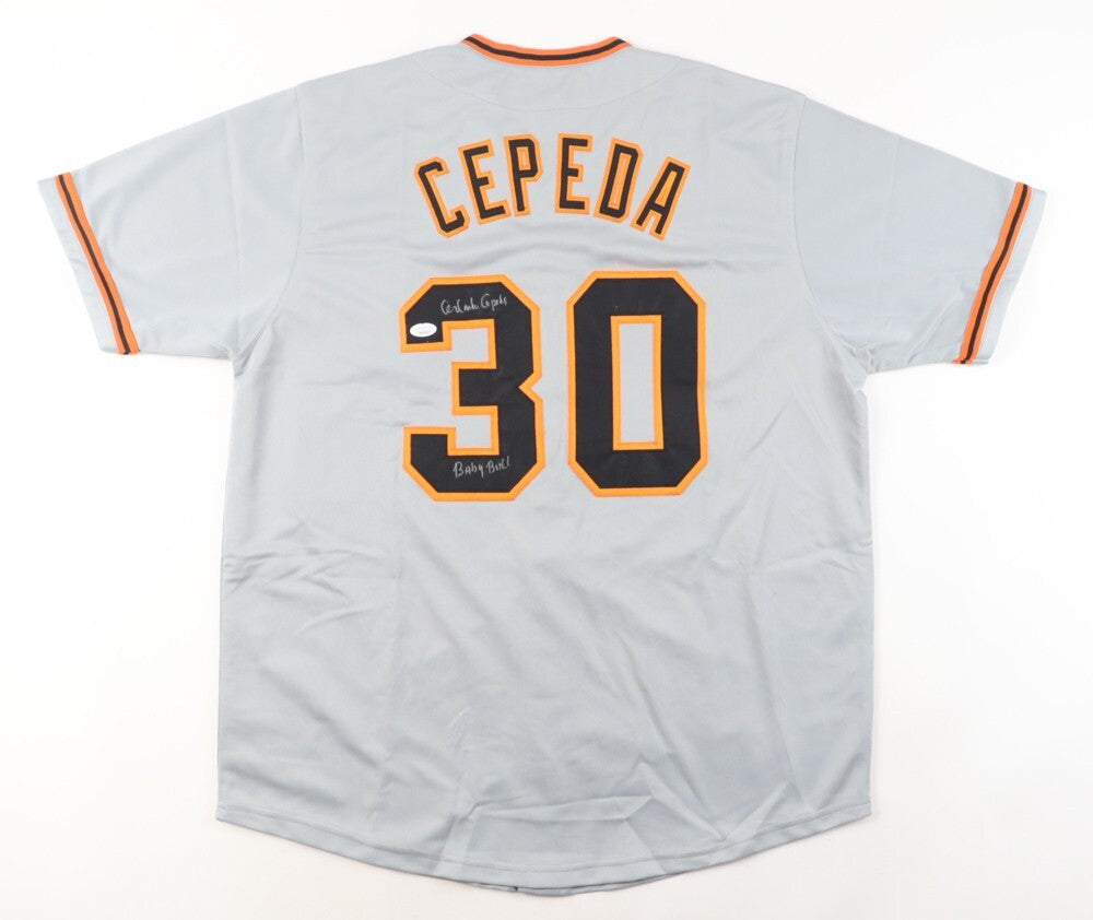 Orlando Cepeda Signed Jersey JSA Witnessed COA Autographed Inscribed "Baby Bull"