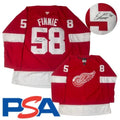 Emmitt Finnie Signed Jersey PSA/DNA Autographed Detroit Red Wings