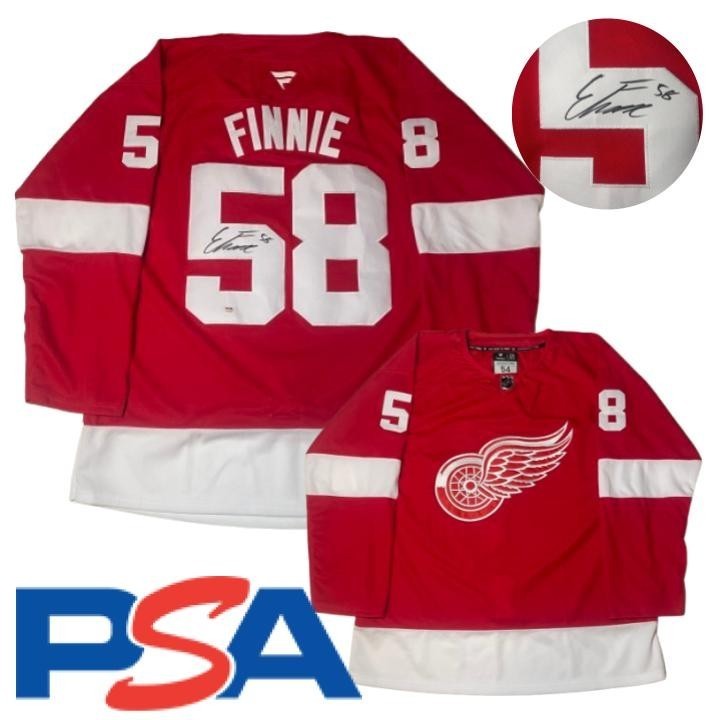 Emmitt Finnie Signed Jersey PSA/DNA Autographed Detroit Red Wings