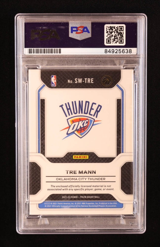 Tre Mann Signed 2021-22 Panini Prizm Sensational Swatches PSA/DNA Autographed