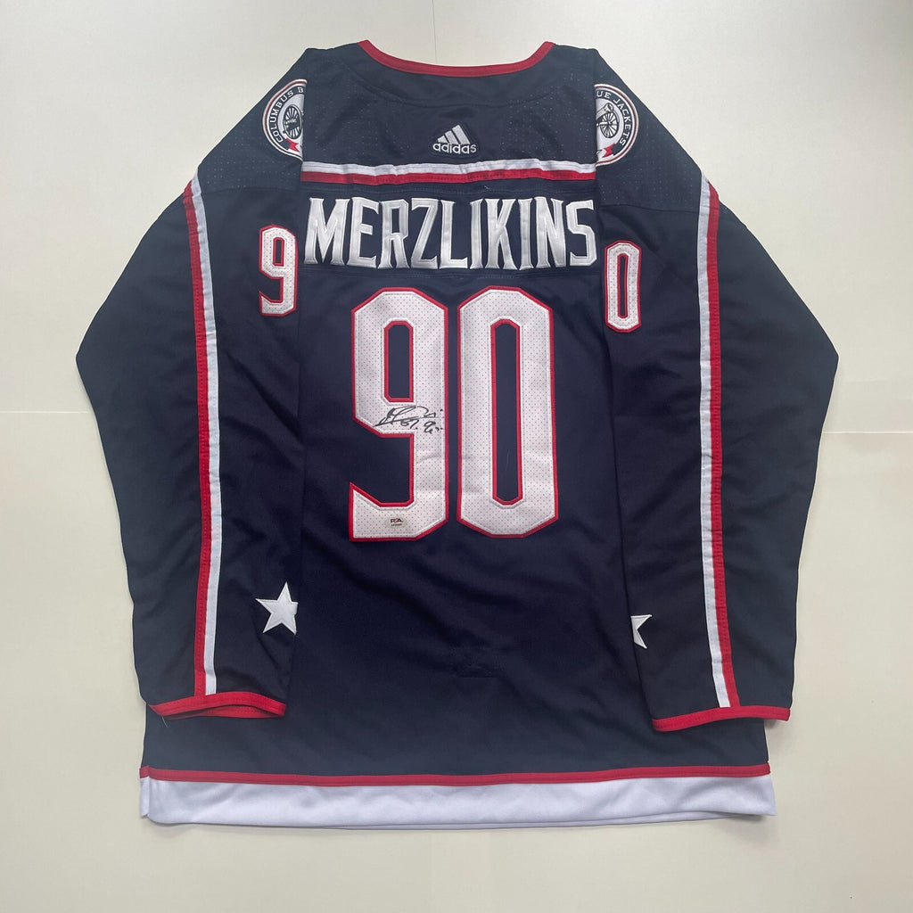 Elvis Merzlikins Signed Jersey PSA/DNA Autographed Columbus Blue Jackets