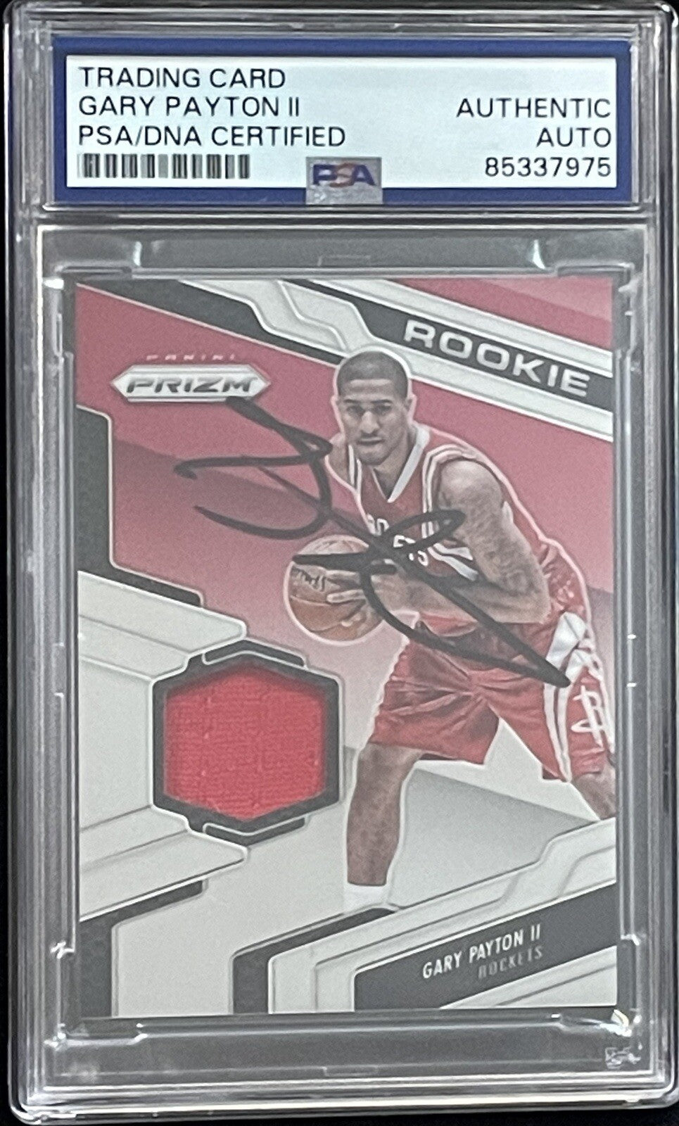 Gary Payton II Signed 2016-17 Panini Prizm Patch Rookie #75 PSA/DNA Autographed