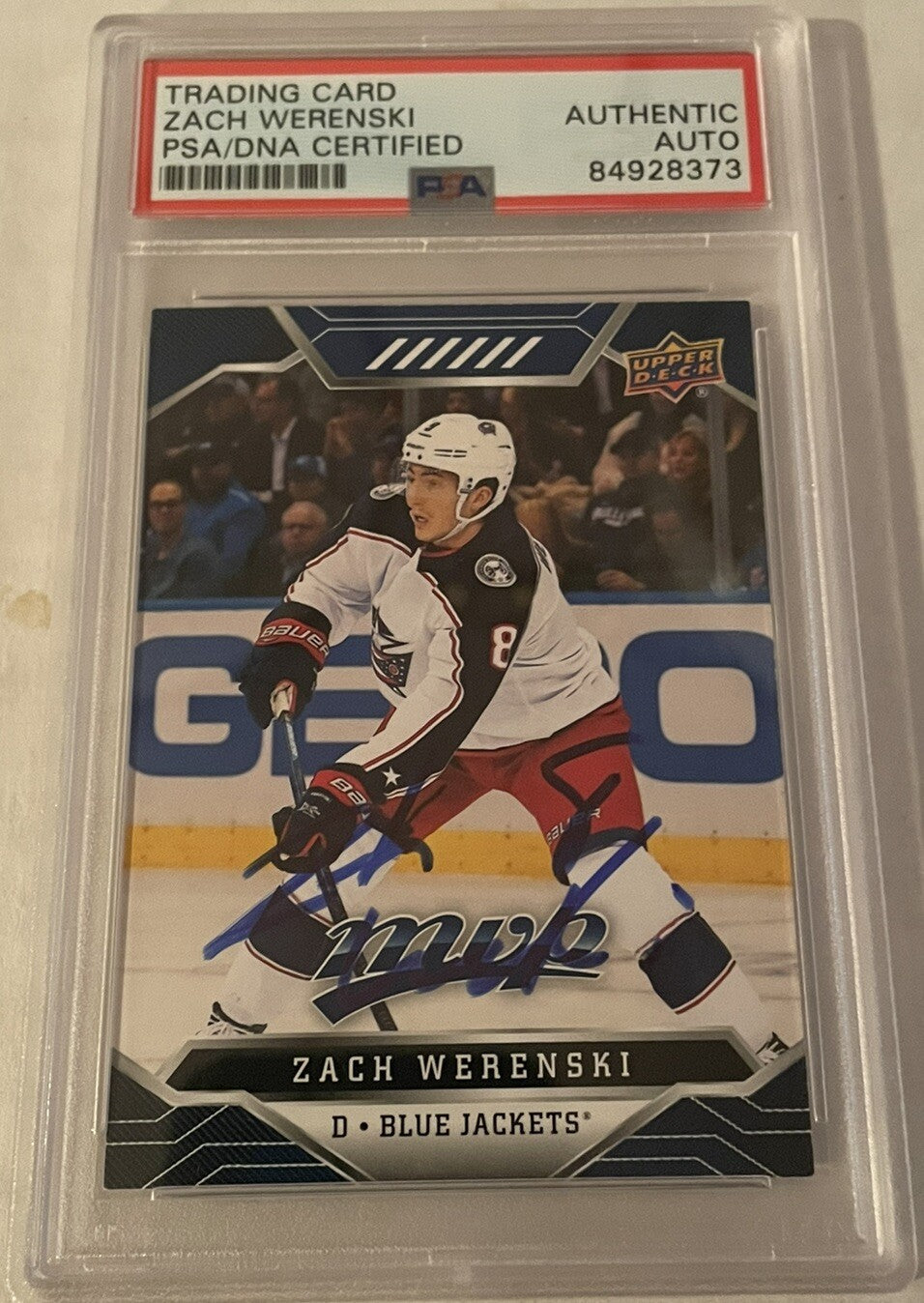 Zach Werenski Signed 2019-20 Upper Deck MVP #132 PSA/DNA Autographed