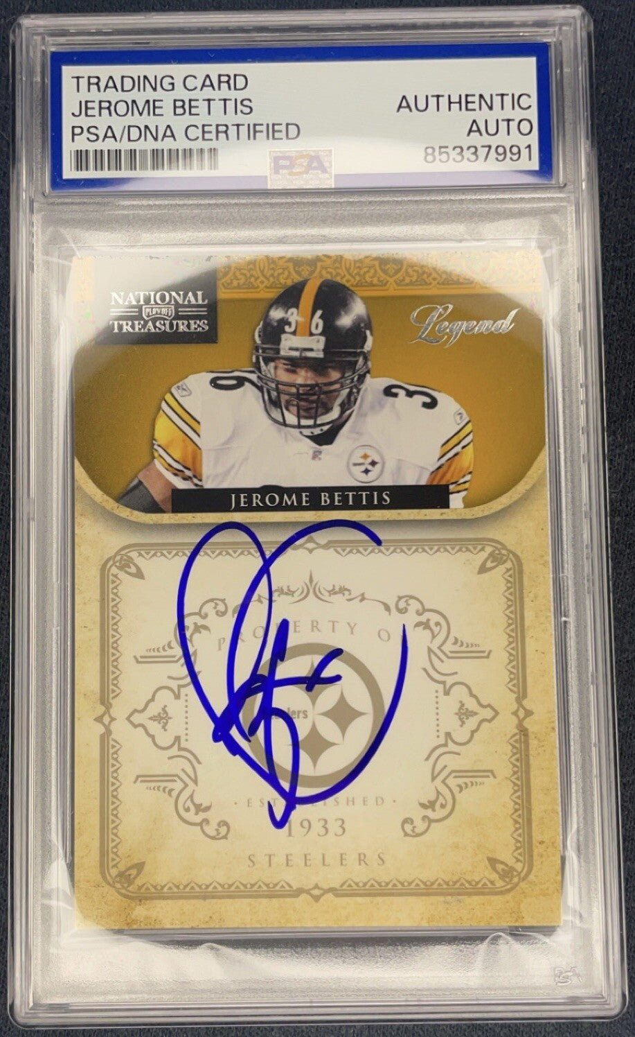 Jerome Bettis Signed 2012 Panini National Treasures NT #165 PSA/DNA Autographed