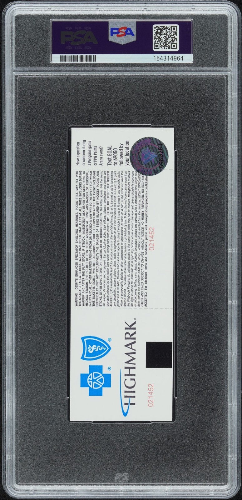Matthew Schaefer Signed NHL Debut Full Ticket 10/9/25 PSA 8 PSA/DNA Autographed
