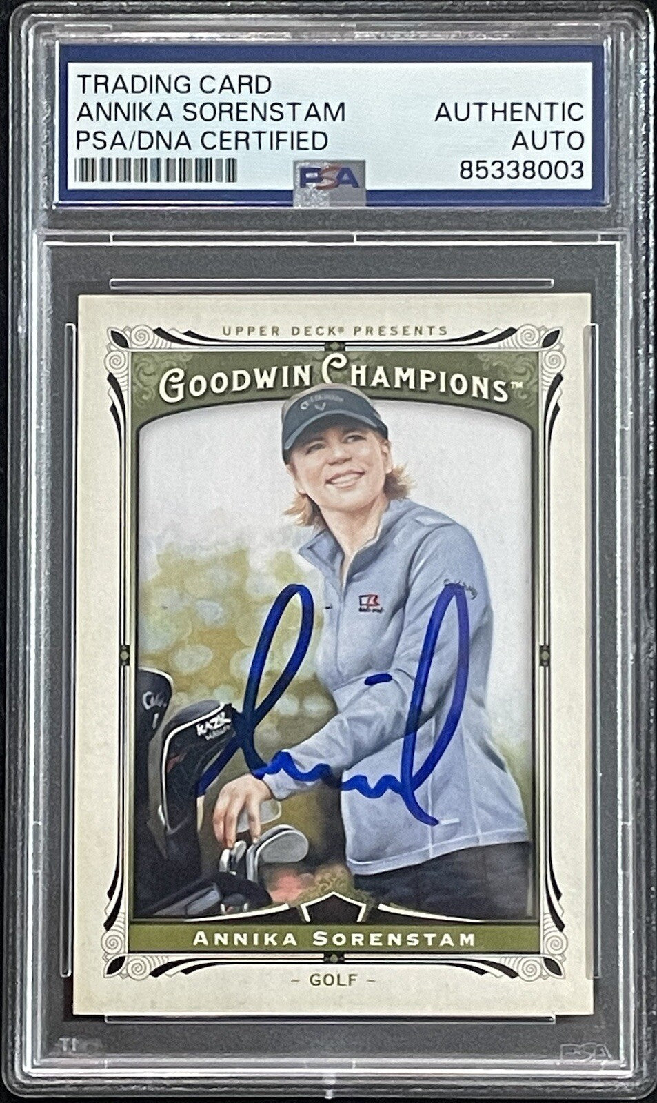 Annika Sorenstam Signed 2013 Upper Deck Goodwin Champions #9 PSA/DNA Autographed