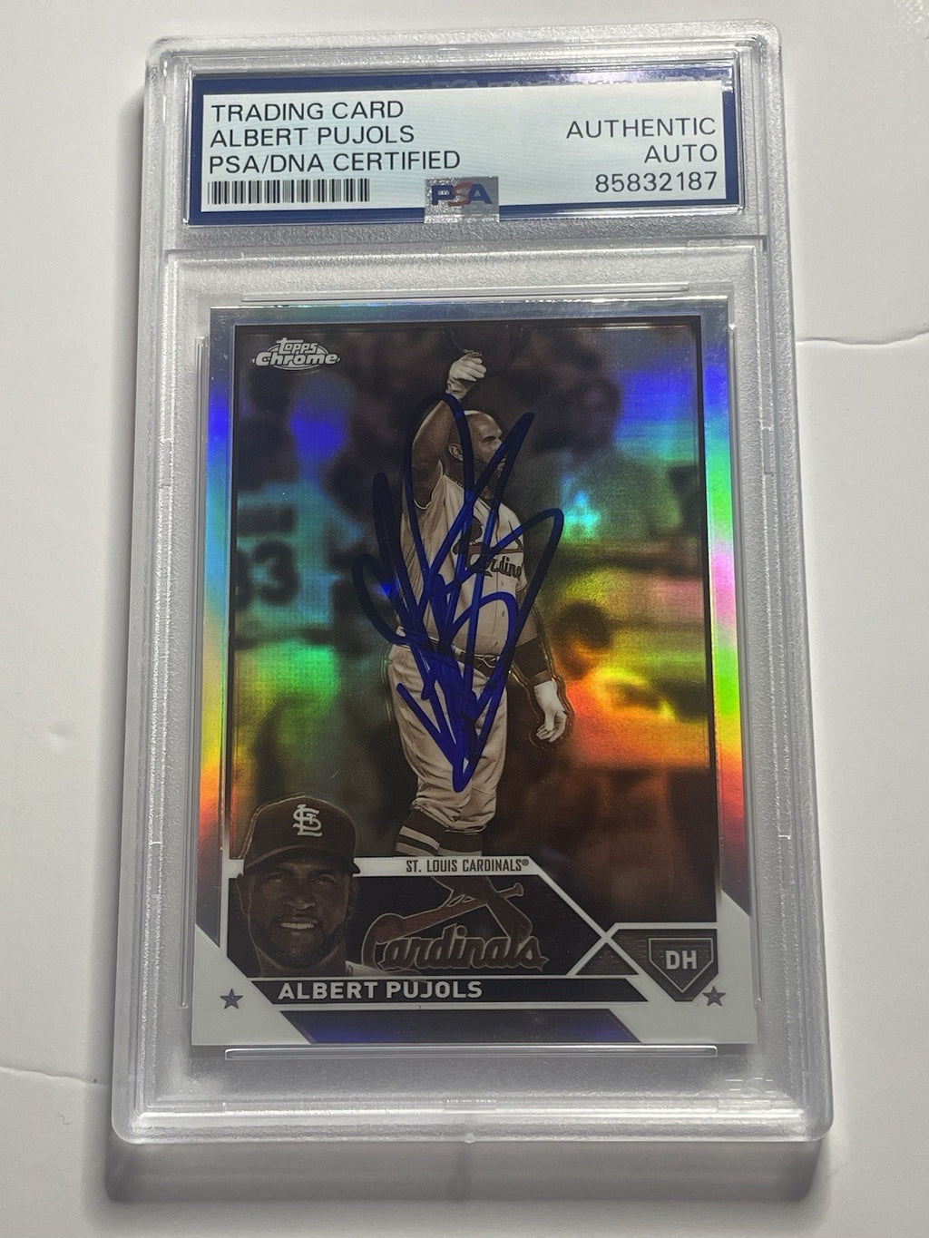 Albert Pujols Signed 2023 Topps Chrome Sepia Refractor #143 PSA/DNA Autographed