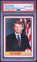 Dan Quayle Signed 1991 Pacific Trading Desert Shield #2 PSA/DNA Autographed VP