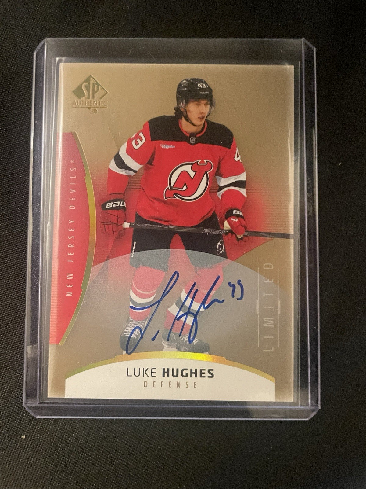 2025-26 SP Authentic Gold Limited Auto Luke Hughes Auto New Jersey Devils #6