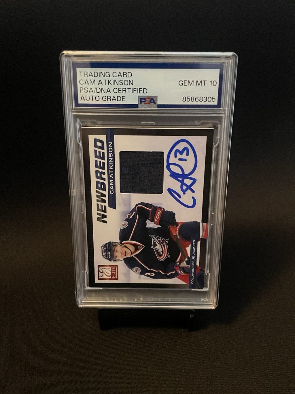Cam Atkinson Signed 2012 Panini Elite PSA Patch Auto 10 #41 Autographed