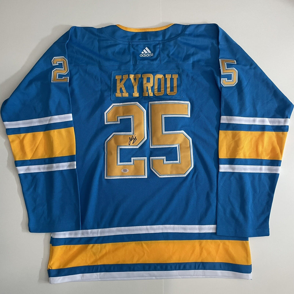 Jordan Kyrou Signed St Louis Blues Jersey PSA/DNA Autographed