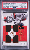 Baker Mayfield Signed 2018 Panini Encased Rookie Quad Memorabilia PSA Auto 10