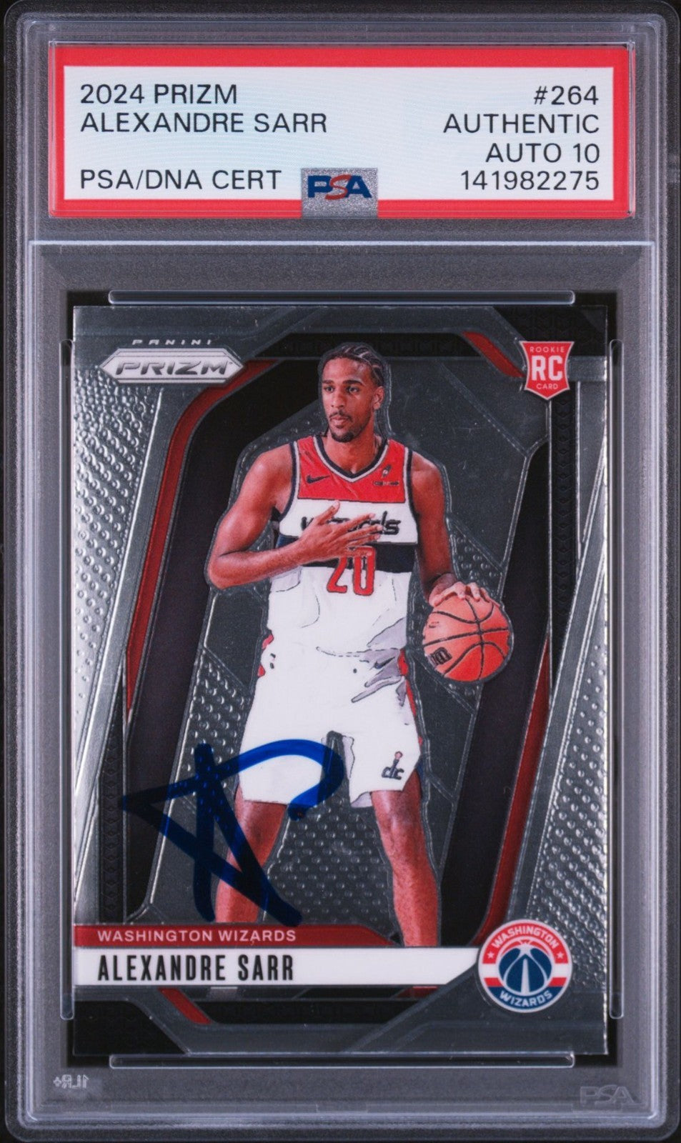 Alexandre Sarr Signed 2024 Prizm PSA/DNA Auto 10 #264
