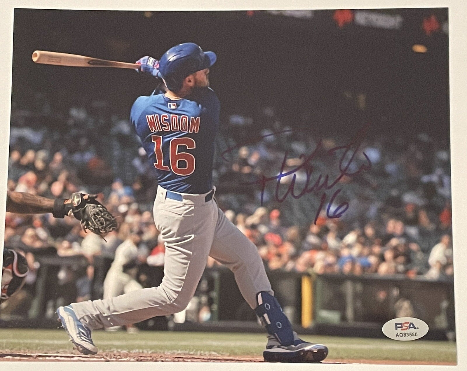 Patrick Wisdom Signed 8x10 Photo PSA/DNA Autographed Chicago Cubs