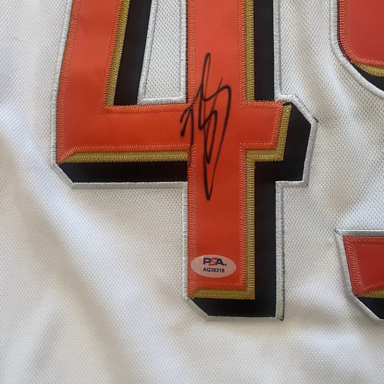 Beckett Sennecke Signed Jersey PSA/DNA Autographed Anaheim Ducks