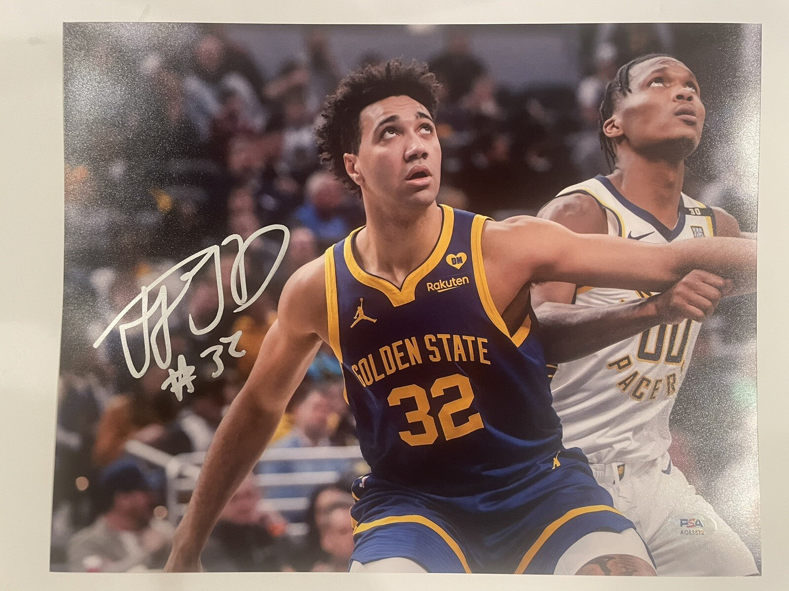 Trayce Jackson-Davis Signed 11x14 Photo PSA/DNA Autographed GS Warriors