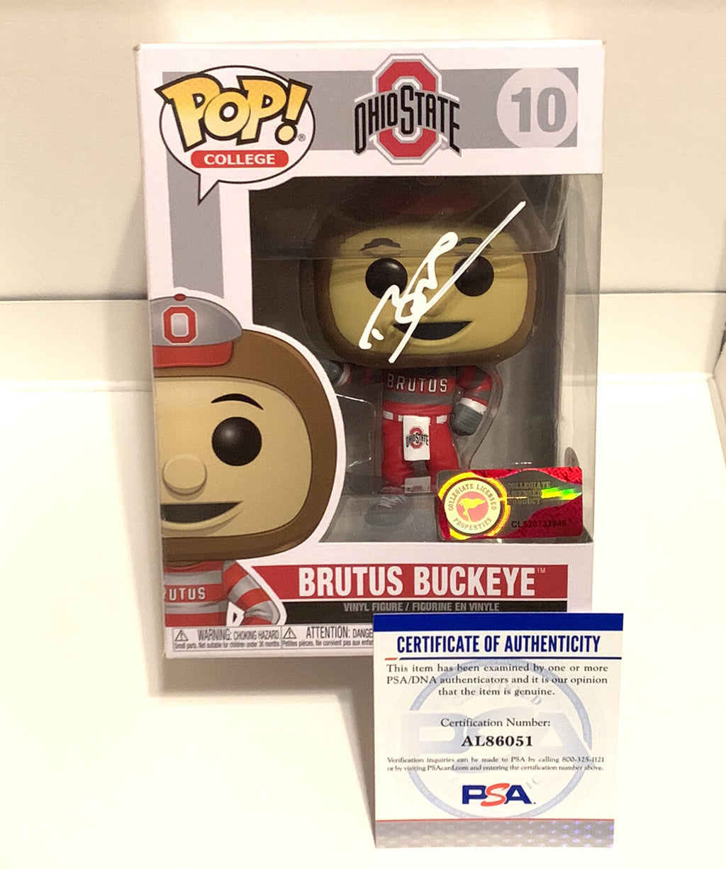 Brice Sensabaugh Signed Brutus Buckeye Funko PSA/DNA Ohio State Autographed OSU