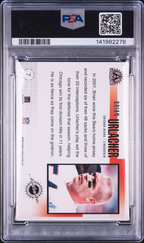 Brian Urlacher Signed 2002 Pacific Adrenaline Game Jerseys PSA Auto 10 #7 Patch