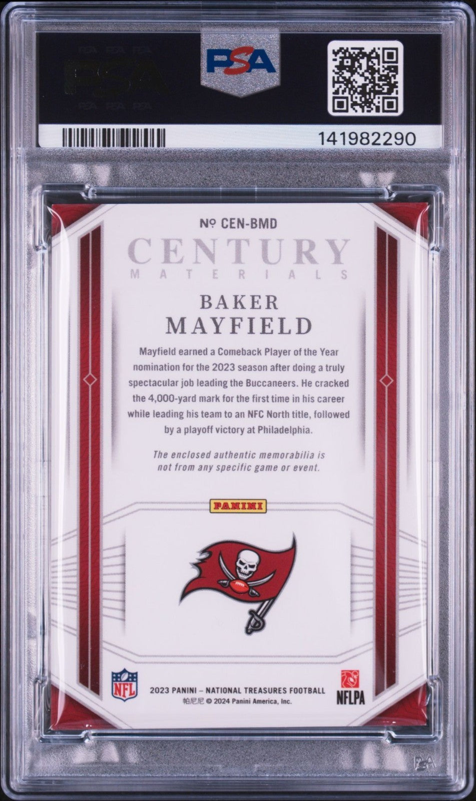 Baker Mayfield Signed 2023 National Treasures Century Material PSA Auto 10 #BMD