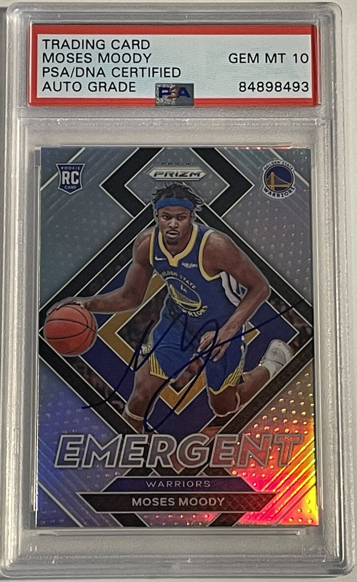 Moses Moody Signed 2021-22 Prizm Emergent RC PSA/DNA Autographed #16