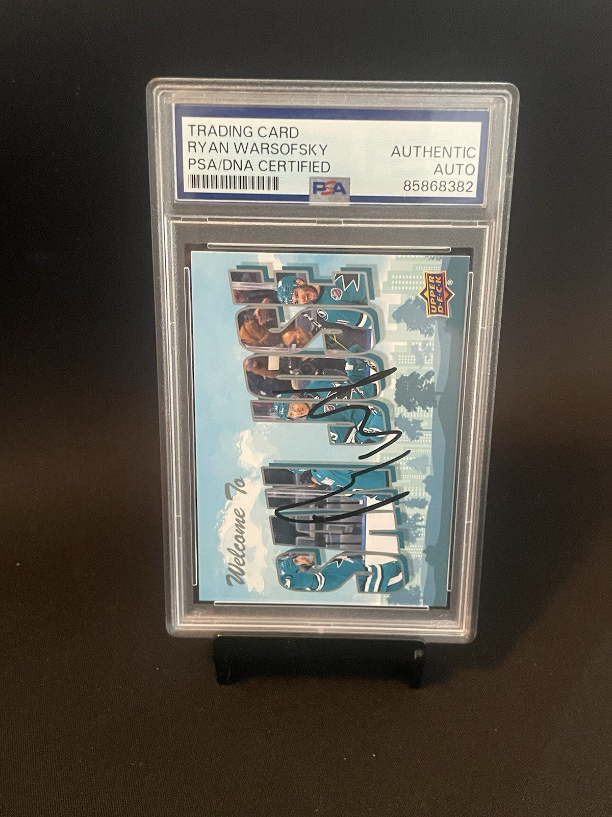 Ryan Warsofsky Signed 2022 UD Sharks Card PSA IP Auto #WT-24 Welcome To San Jose