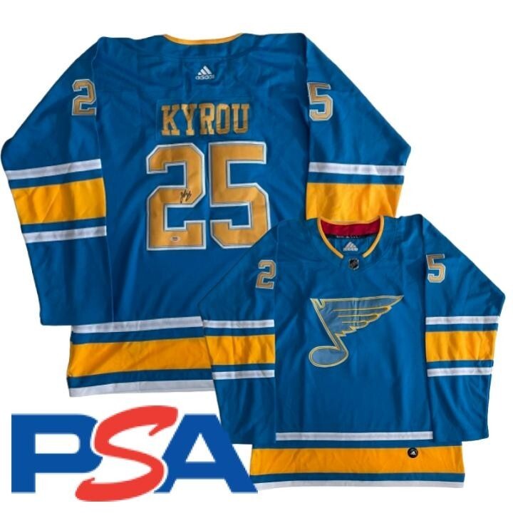 Jordan Kyrou Signed St Louis Blues Jersey PSA/DNA Autographed