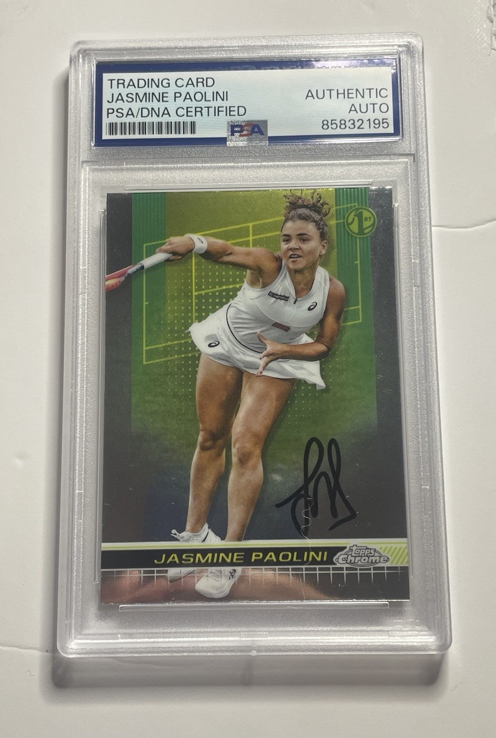 Jasmine Paolini Signed 2024 Topps Chrome PSA/DNA #192 RC