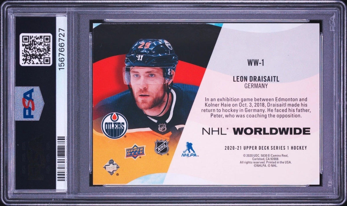 Leon Draisaitl Signed 2020 NHL Worldwide PSA Auto #WW-1 Autographed Germany