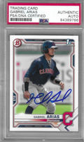 Gabriel Arias Signed 2021 1st Bowman RC PSA/DNA CLE Guardians Autographed #BP-89