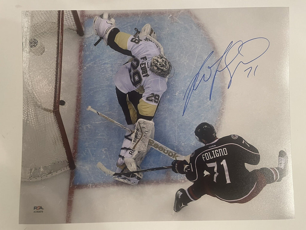 Nick Foligno Signed 11x14 PSA/DNA Autographed Columbus Blue Jackets Blackhawks