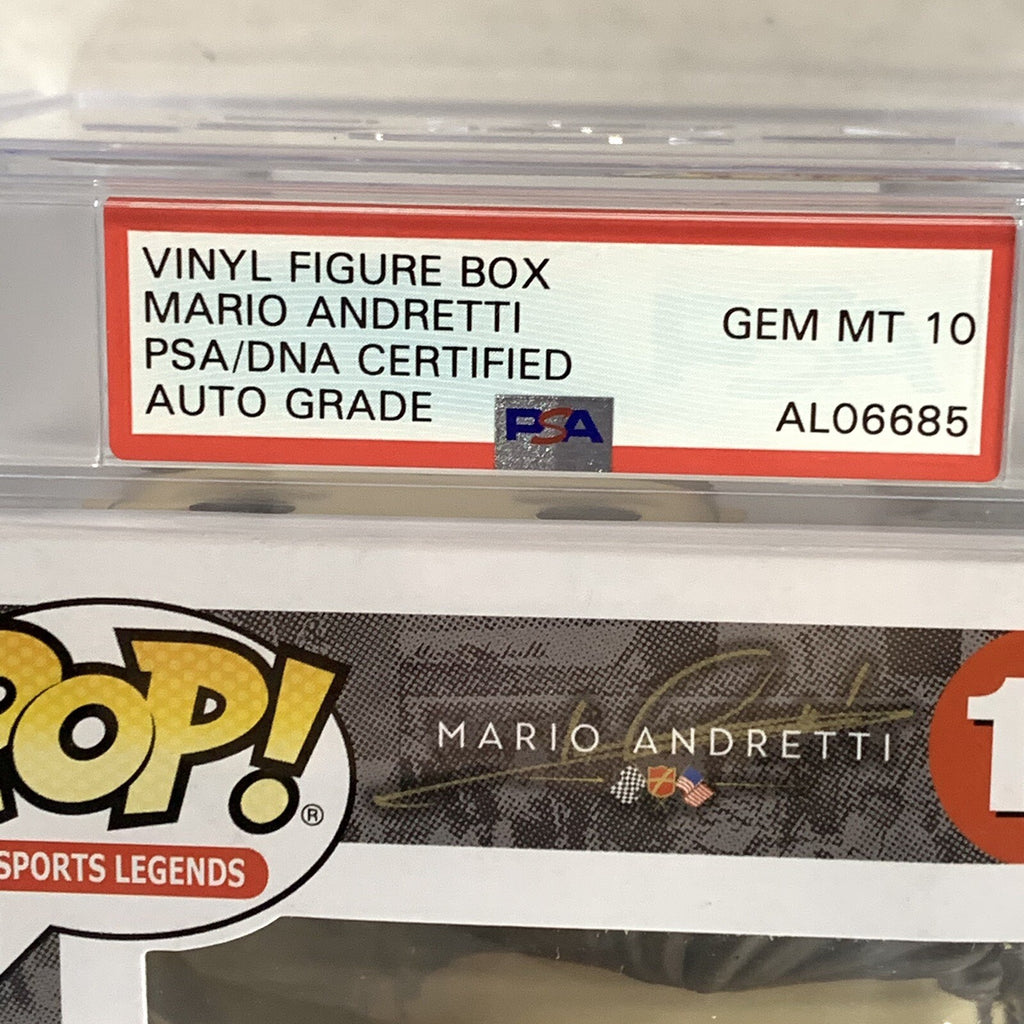 Mario Andretti Signed Funko POP PSA/DNA Auto 10 Encapsulated Autographed Racing