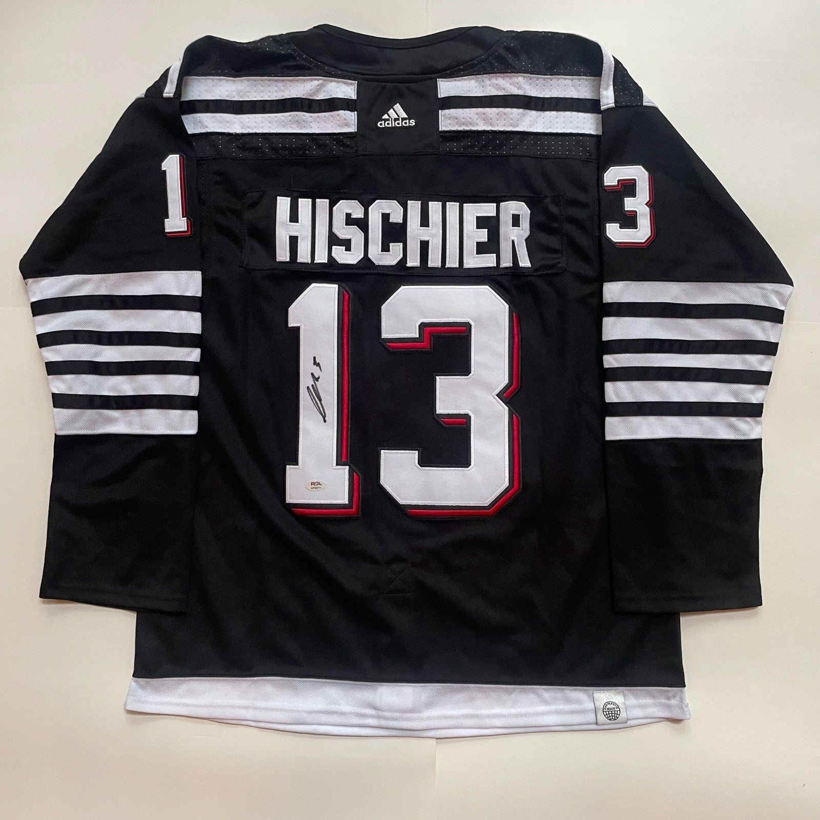 Nico Hischier Signed Jersey PSA/DNA Autographed New Jersey Devils