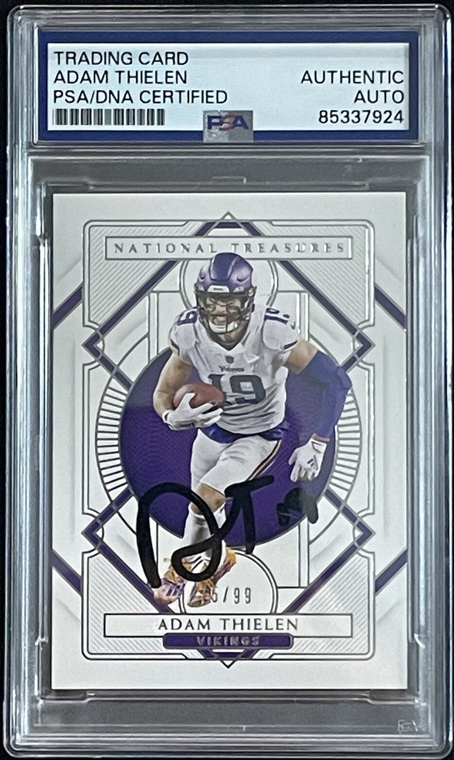Adam Thielen Signed 2020 Panini National Treasures NT #65 PSA/DNA Autographed
