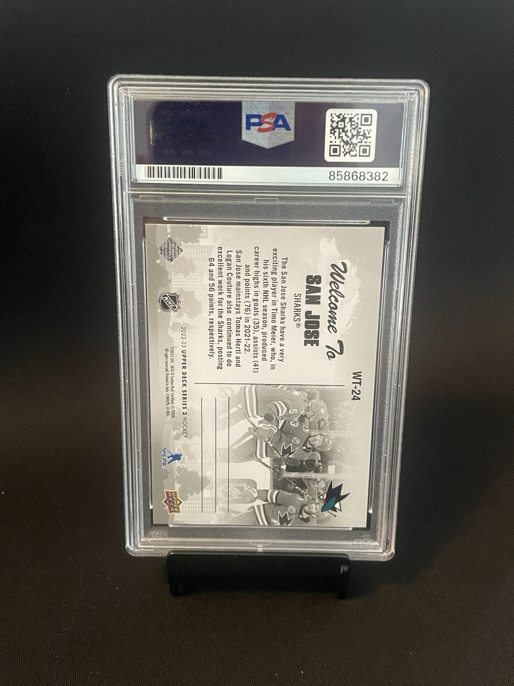Ryan Warsofsky Signed 2022 UD Sharks Card PSA IP Auto #WT-24 Welcome To San Jose