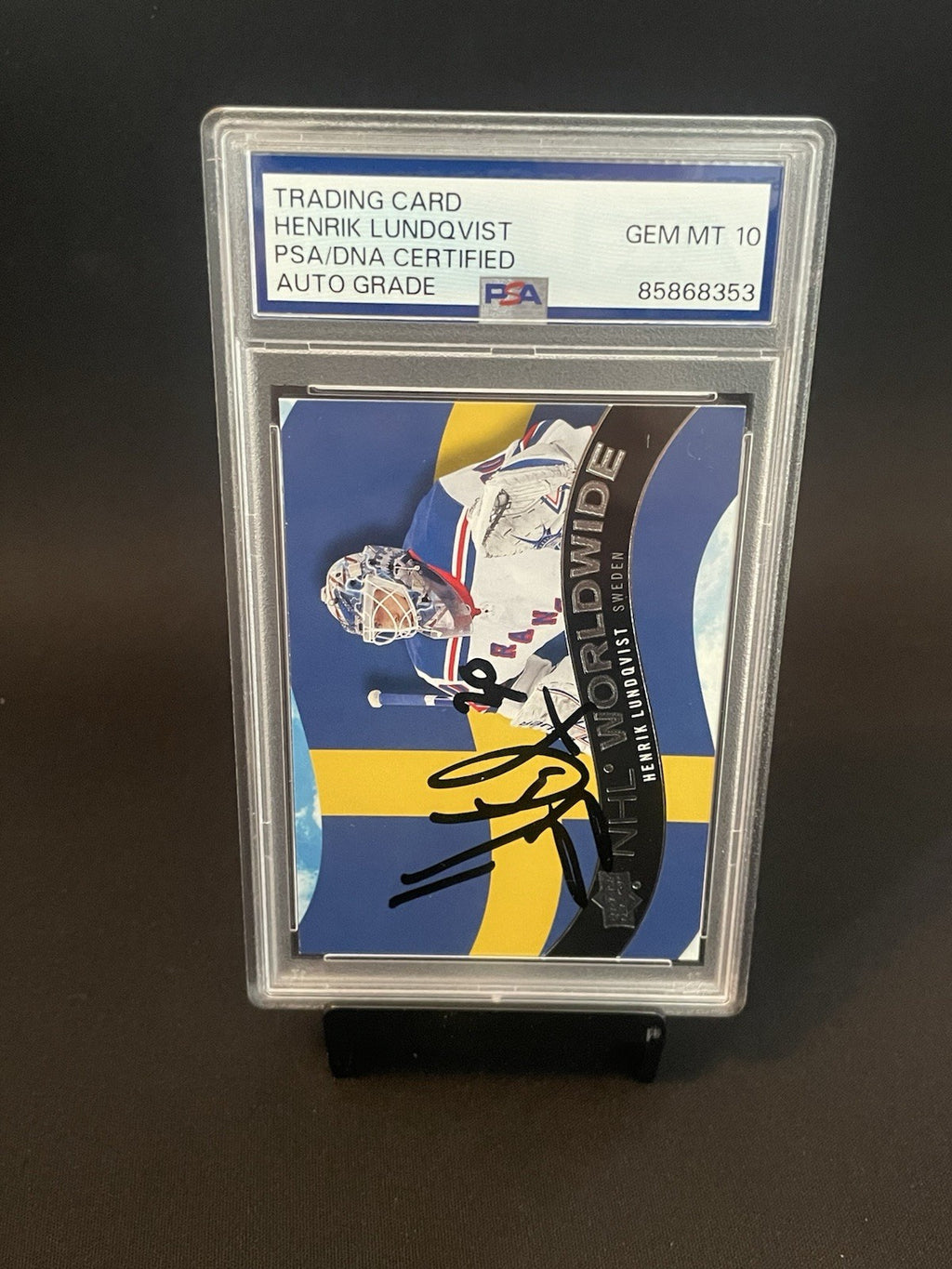 Henrik Lundqvist Signed 2020 NHL Worldwide PSA Auto 10 #WW-23 Autographed Sweden