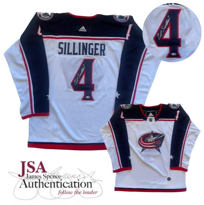 Cole Sillinger Signed Columbus Blue Jackets Jersey JSA COA Autographed