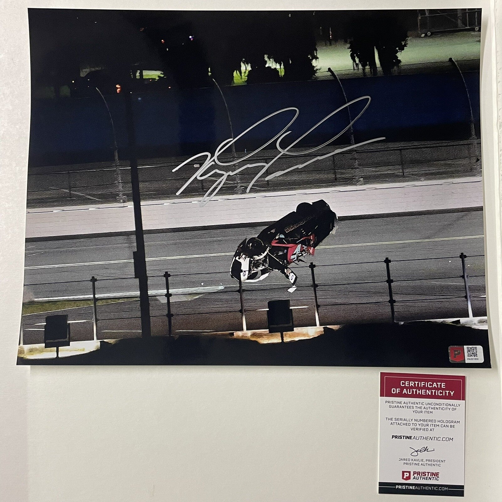Ryan Preece Signed 11x14 2023 Daytona Wreck Photo PA COA Autographed
