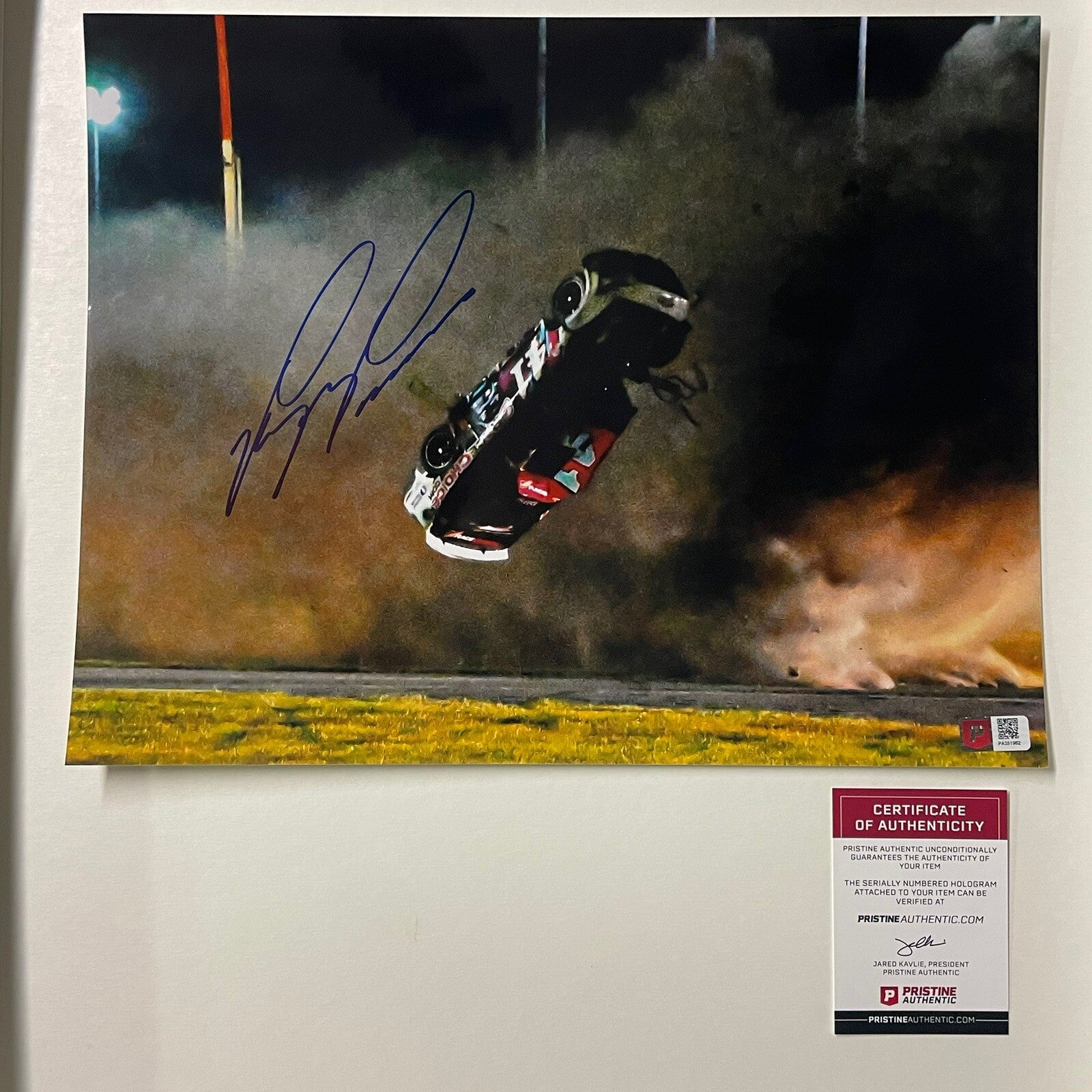 Ryan Preece Signed 11x14 2023 Daytona Wreck Photo PA COA Autographed