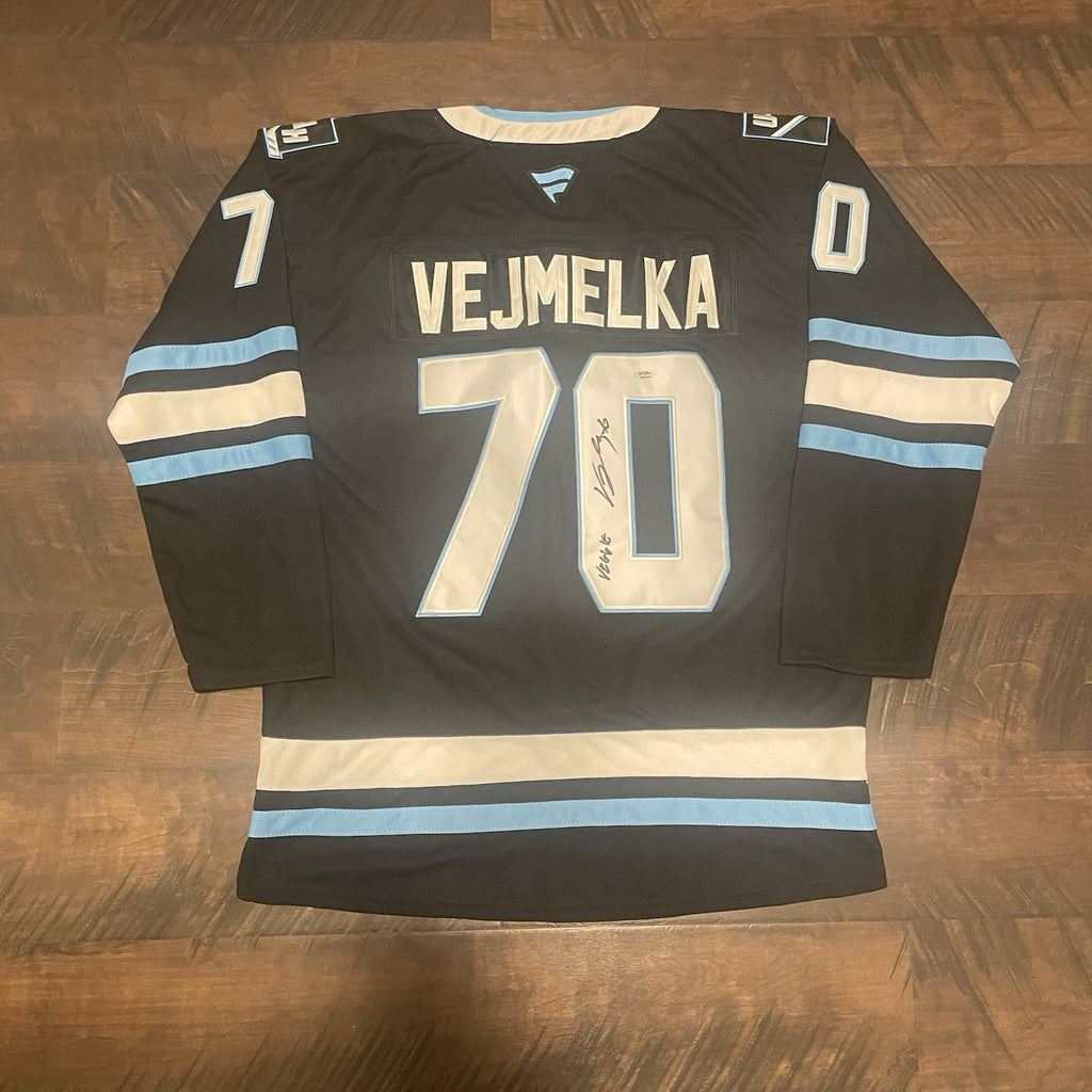 Karel Vejmelka Signed Jersey PSA/DNA Autographed Utah Mammoth Inscribed Veggie