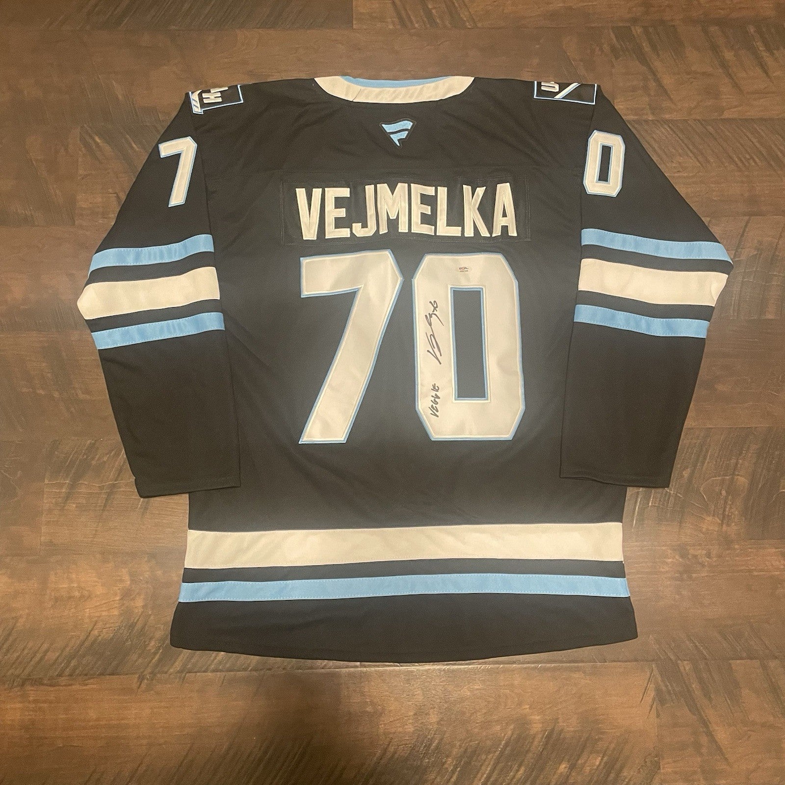 Karel Vejmelka Signed Jersey PSA/DNA Autographed Utah Mammoth Inscribed Veggie