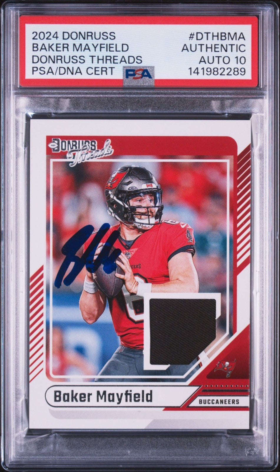 Baker Mayfield Signed 2024 Donruss Threads PSA Auto 10 #DTHBMA Buccaneers